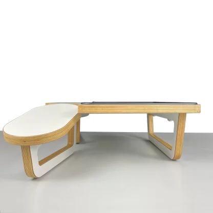 Établi horloger de table Easy blanc avec rive - vue de coté