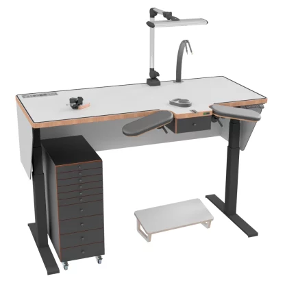 Etablis grand format avec tiroir central et layette sur roulette