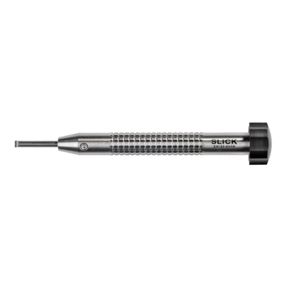 Tournevis horloger SLICK à couple de serrage élevé en acier inox cannelé SLICK Corps diamètre 10 mm et tête en aluminium diamètre 19 mm monté sur roulement à billes