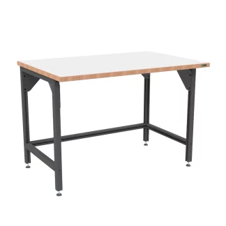 Etabli plateau 120x800 châssis fixe profil 40x40 noir haute rigidité H=850mm