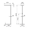 Lampadaire Waldmann Lavigno single LTX DPS (dimensions)
