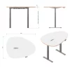 Table galet E-Pebble avec piètement électrique (dimensions)
